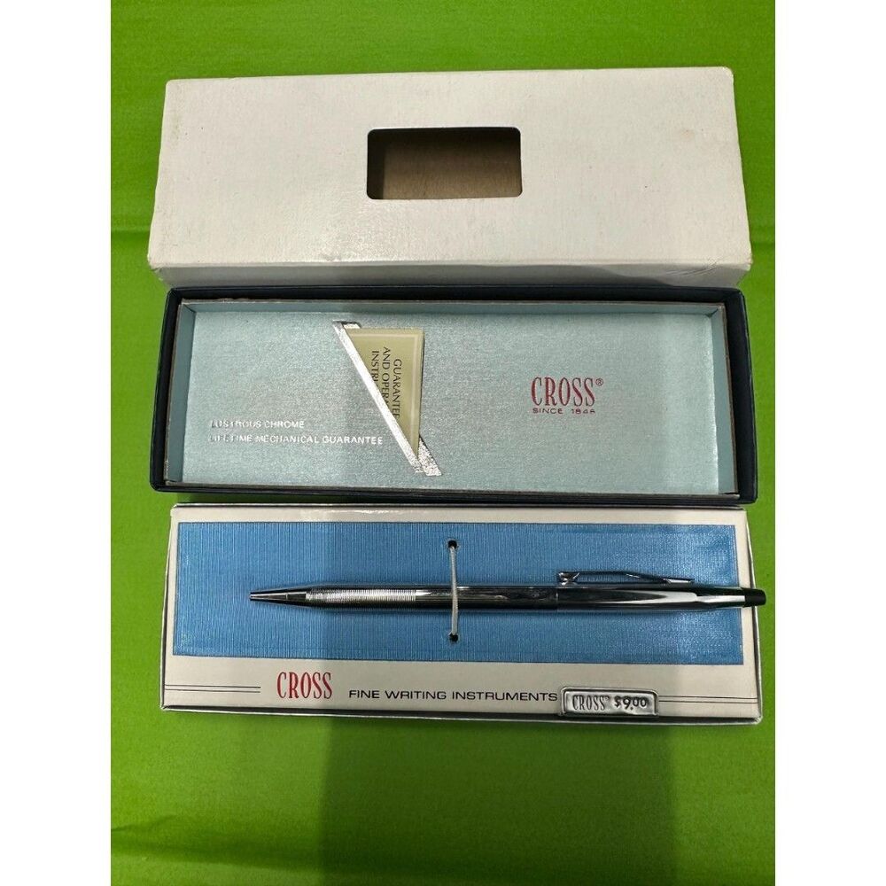 Chrome Cross Chrome #3502 Ballpoint Pen Complete Box/Instruct.